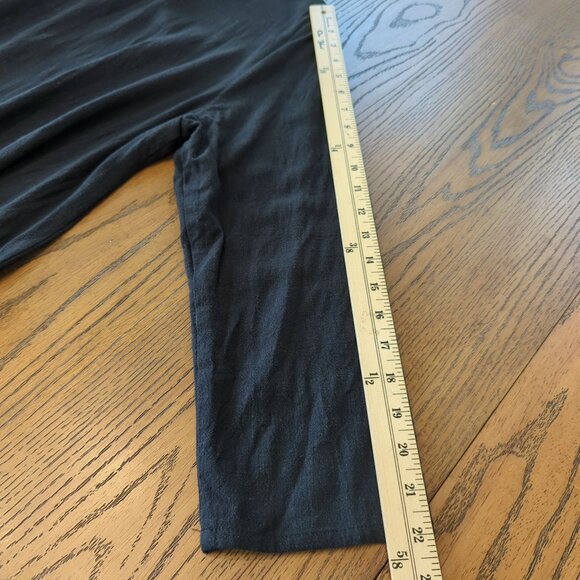 Christopher Calvin Women’s Blouse Black Sz L Button Front‎ Linen Blend Tunic Top - Picture 10 of 13